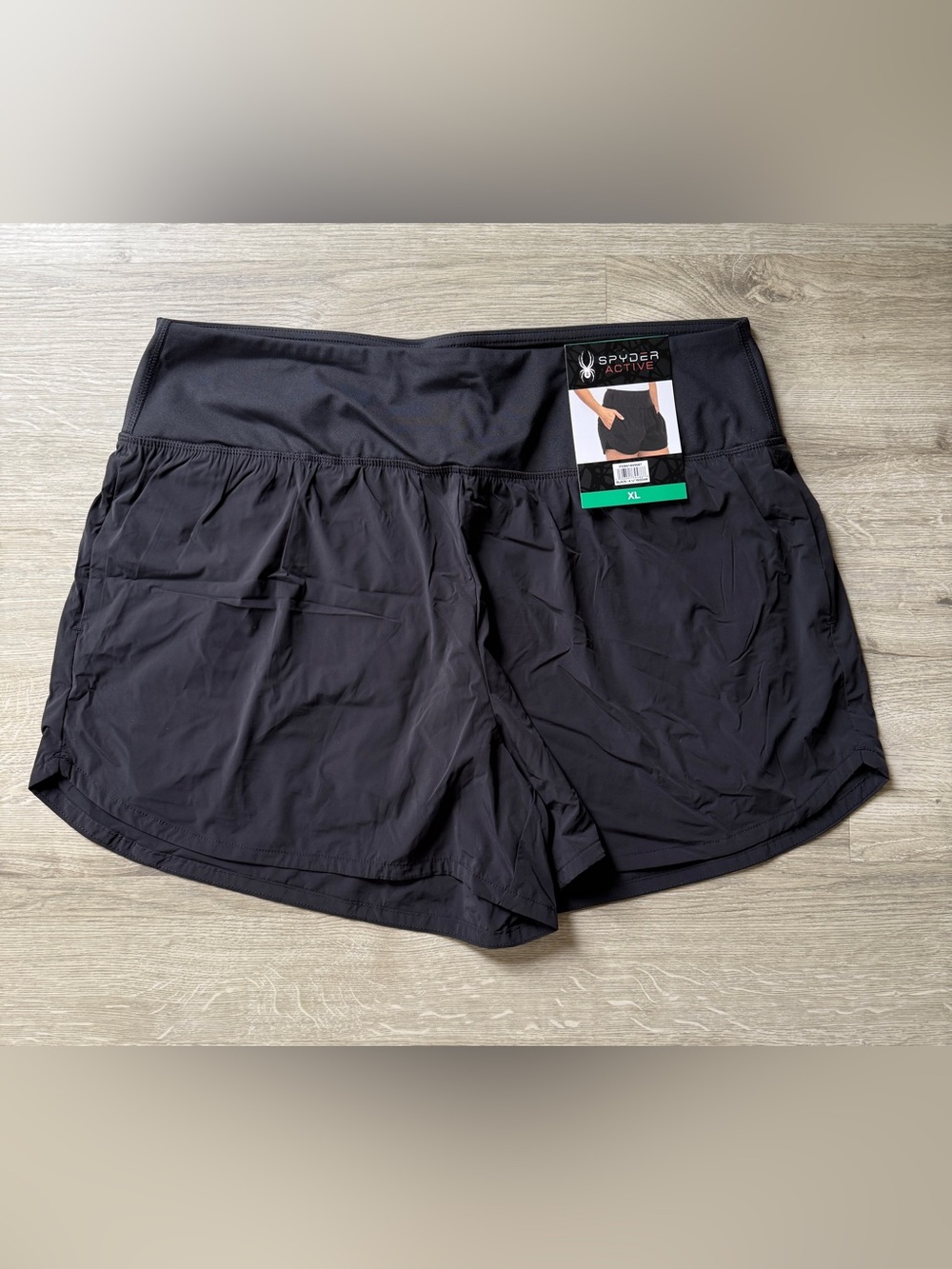 Spyder 2-in-1 Woven Compression Running Gym Workout Shorts Women’s XL Black